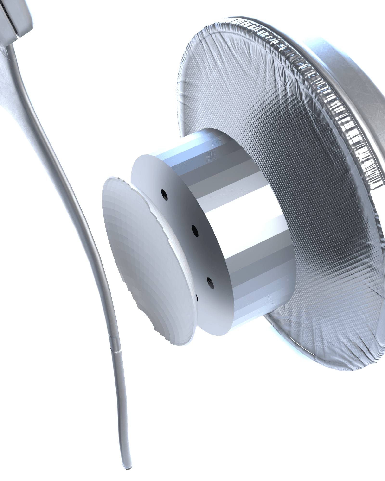 Cropped macro detail of the diaphragm dome and surround