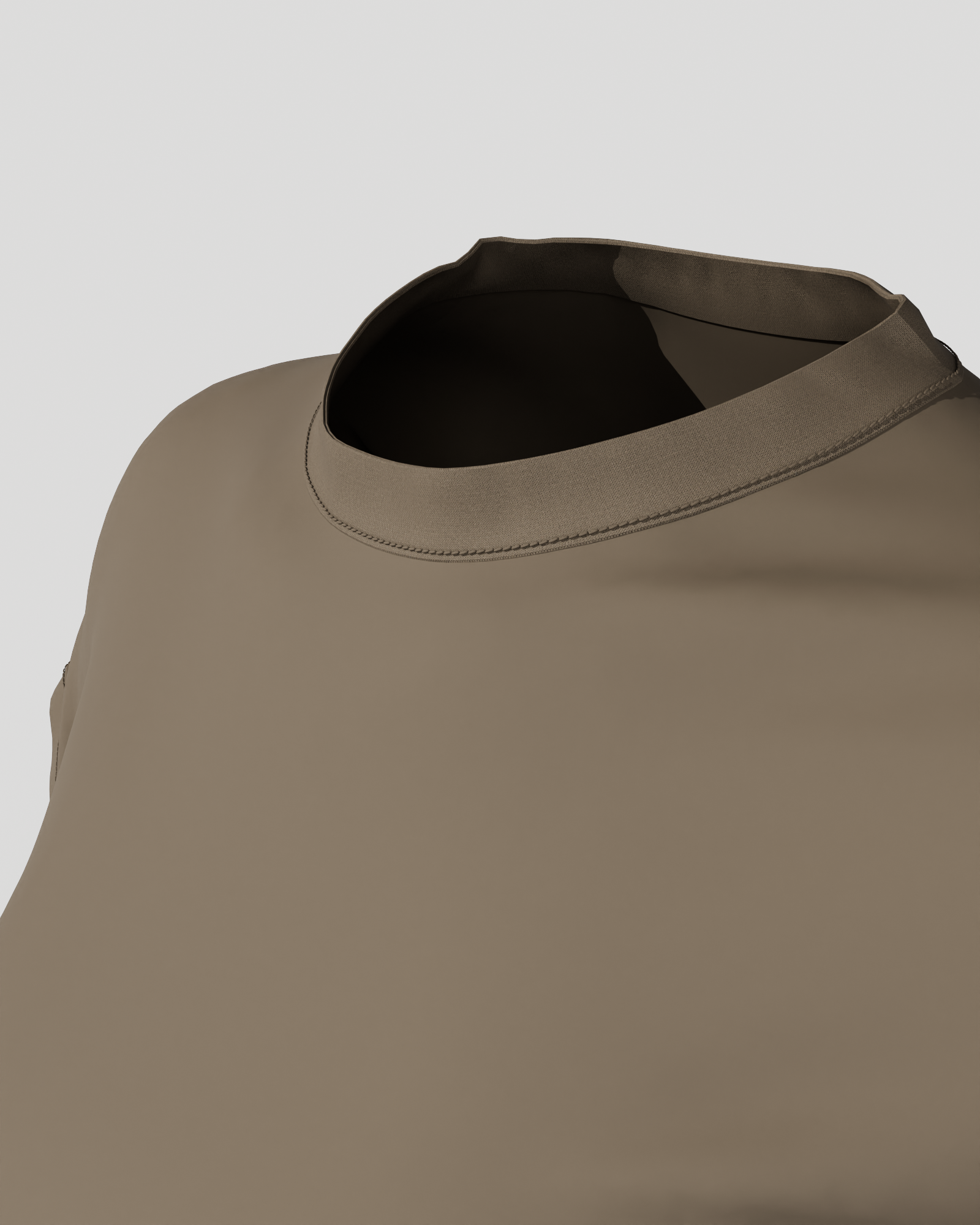 Xerox Riot, collar and shoulder seam detail, hard-flash render
